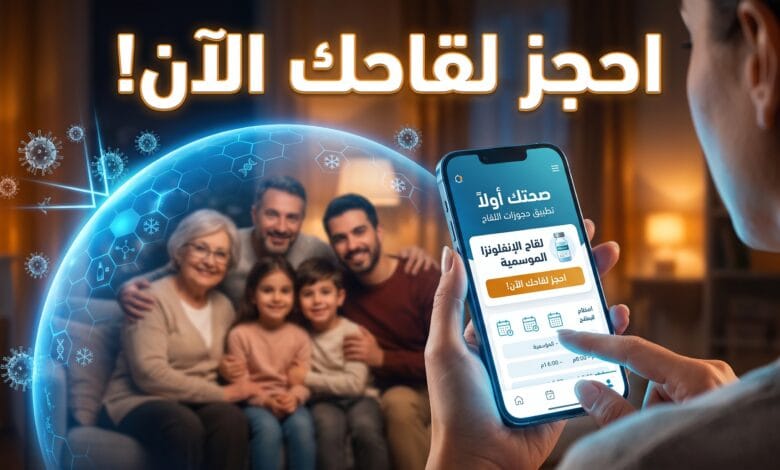 حجز لقاح الإنفلونزا الموسمية عبر تطبيق صحتي التابع لوزارة الصح