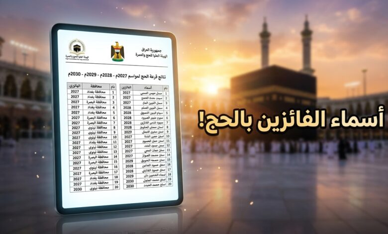 إعلان نتائج قرعة الحج 2027 العراق pdf وأسماء الفائزين