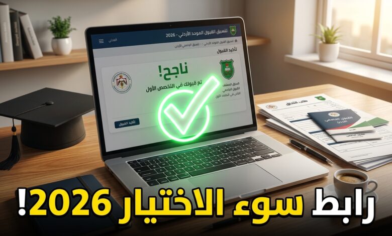واجهة تقديم طلبات القبول الموحد سوء الاختيار في الأردن