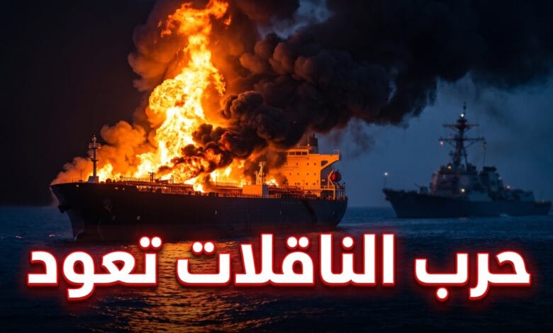 ناقلة نفط تحترق وسط تصاعد التوتر بين الولايات المتحدة وإيران في مياه الخليج