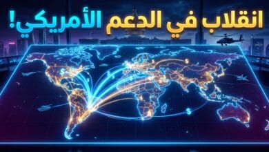 خريطة تظهر انتقال المساعدات العسكرية الأمريكية من الشرق الأوسط وأوروبا إلى أمريكا اللاتينية