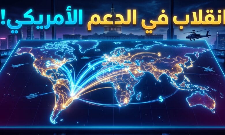 خريطة تظهر انتقال المساعدات العسكرية الأمريكية من الشرق الأوسط وأوروبا إلى أمريكا اللاتينية
