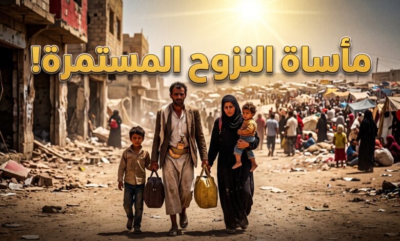 موجات النزوح المستمرة في اليمن ومعاناة العائلات في مخيمات اللجوء