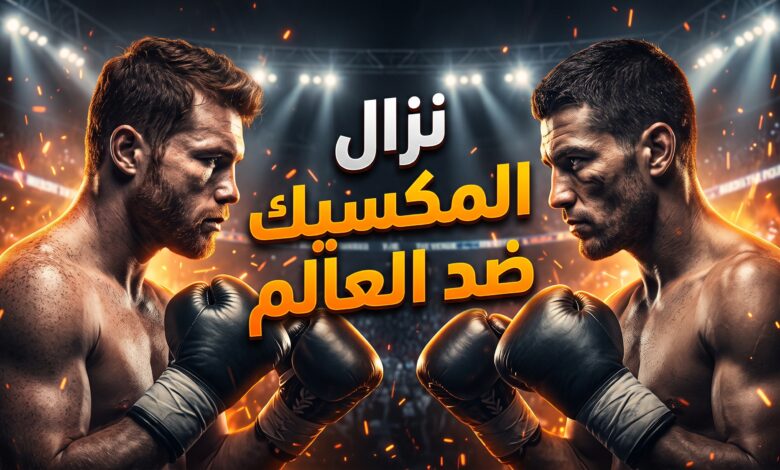 بوستر حجز تذاكر نزال كانيلو ضد مبيلي Mexico vs The World في موسم الرياض