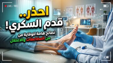 فحص القدم لمرضى السكري للكشف عن العلامات التحذيرية والمضاعفات