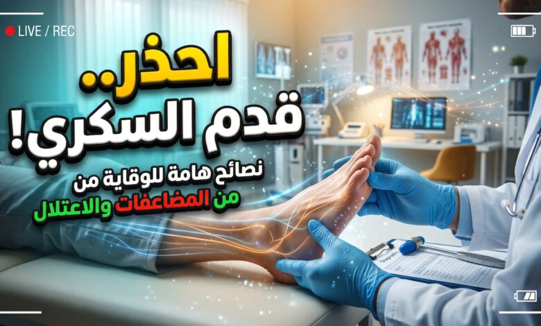 فحص القدم لمرضى السكري للكشف عن العلامات التحذيرية والمضاعفات