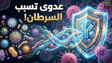 إنفوجرافيك طبي يوضح العلاقة بين العدوى البكتيرية والفيروسية والإصابة بالسرطان