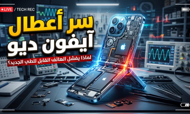تفكيك هاتف آيفون ديو القابل للطي للكشف عن أسباب أعطال الشاشة