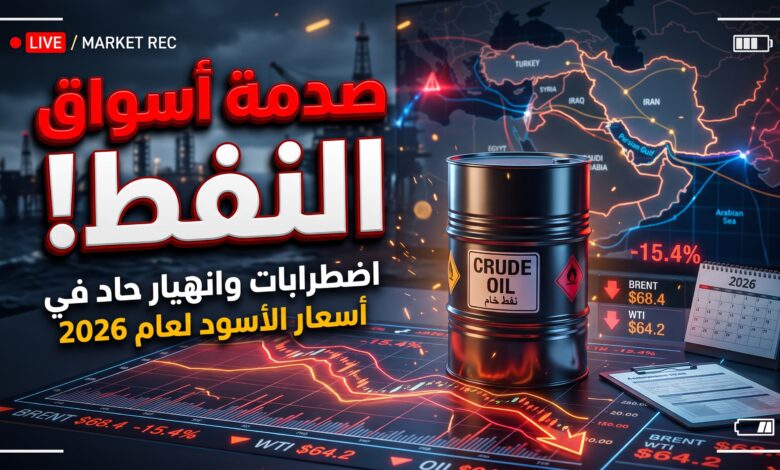 رسم بياني يوضح تراجع أسعار النفط بسبب مخاوف الإمدادات